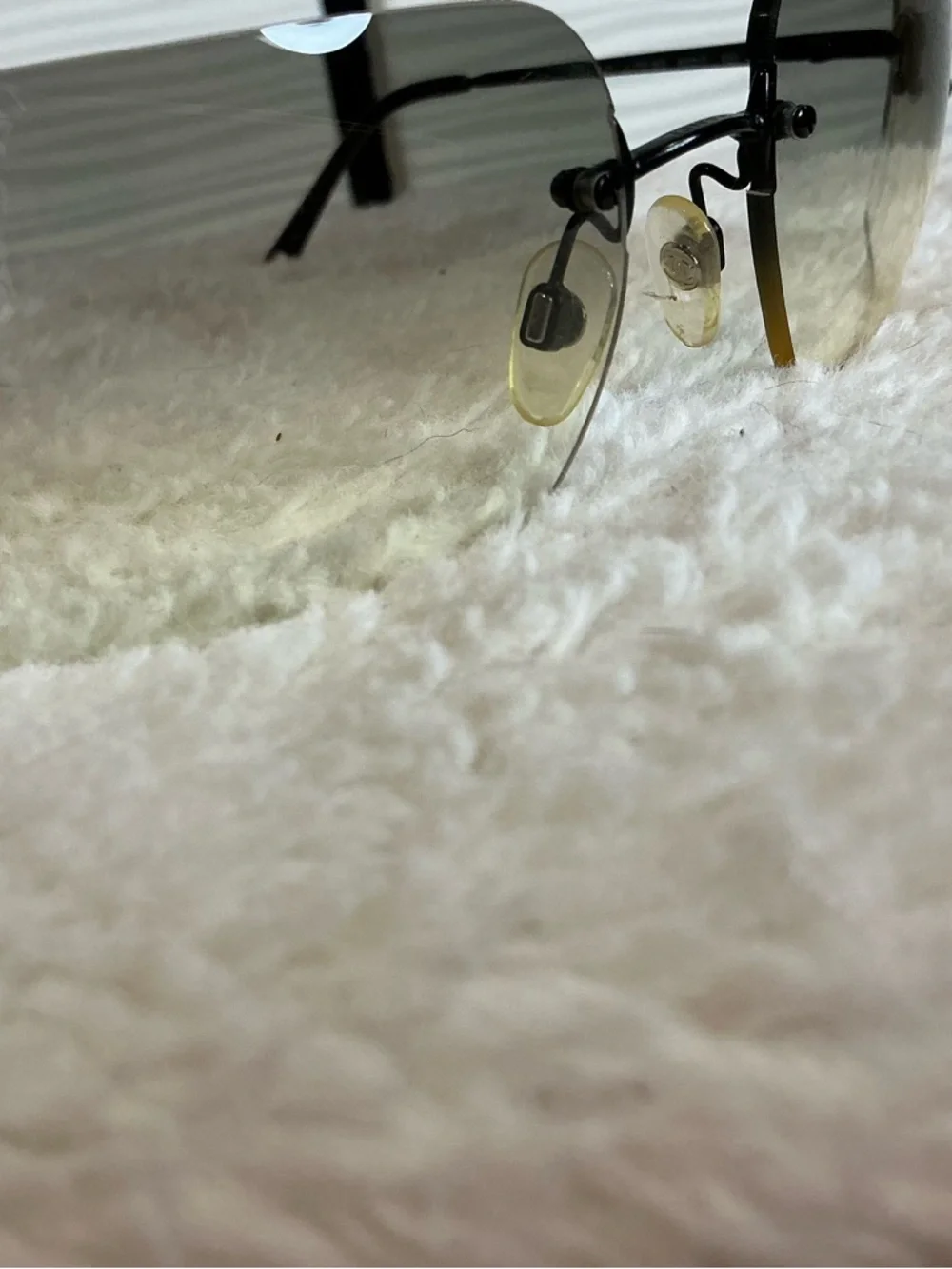 CHANEL Rimless Gradient Sunglasses - Black Frame with Gray-to-Cream Lenses - Picture 5 of 9